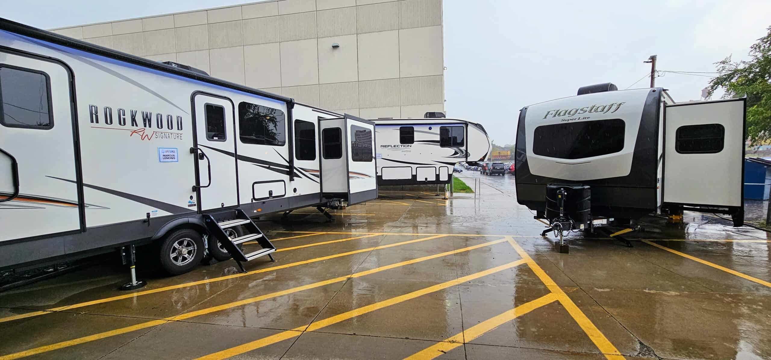 Starfleet Rentals talent trailer on location at a production